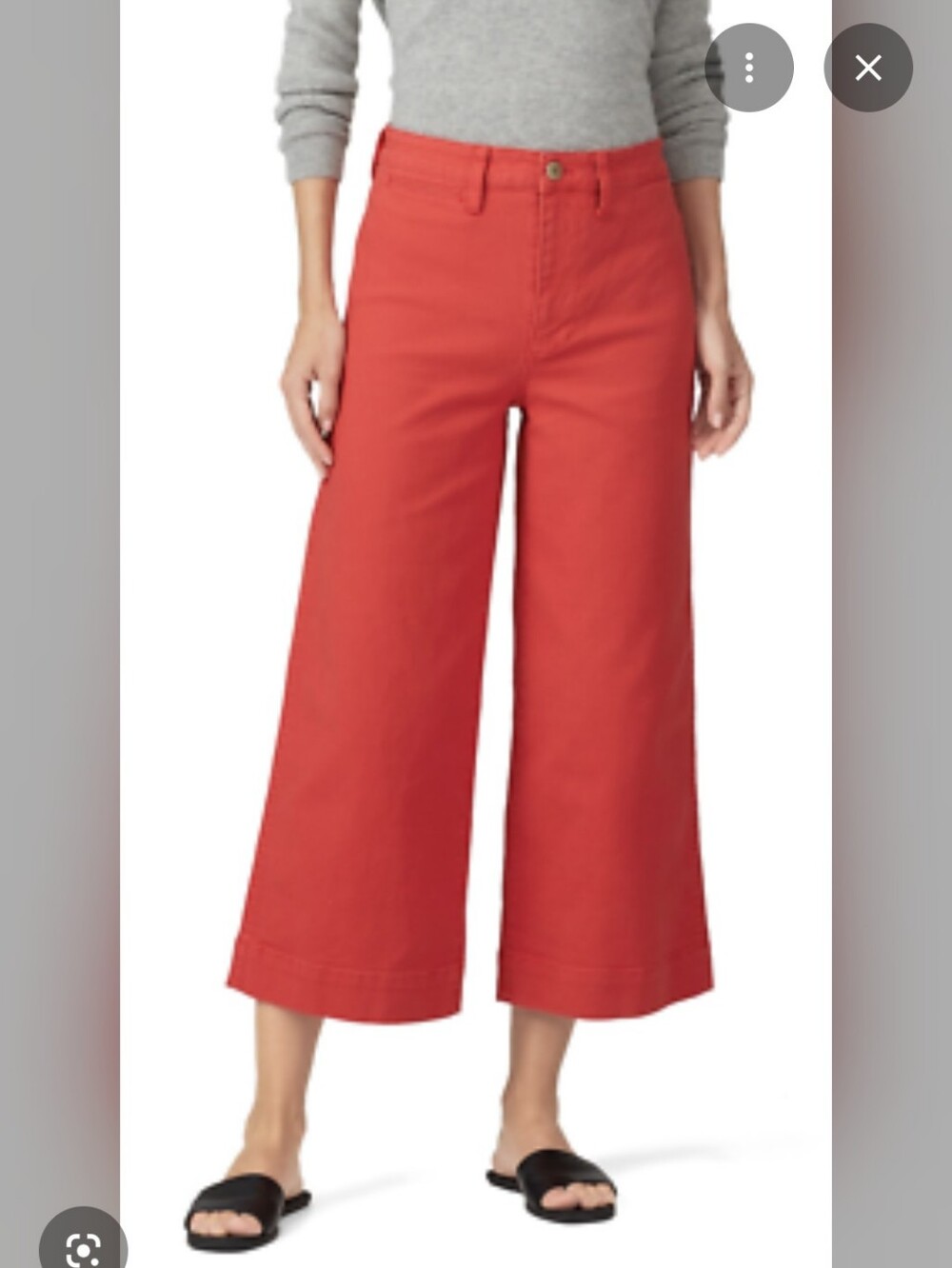 Madewell Emmett Wide-Leg Cropped Jeans in Coral Red 28P